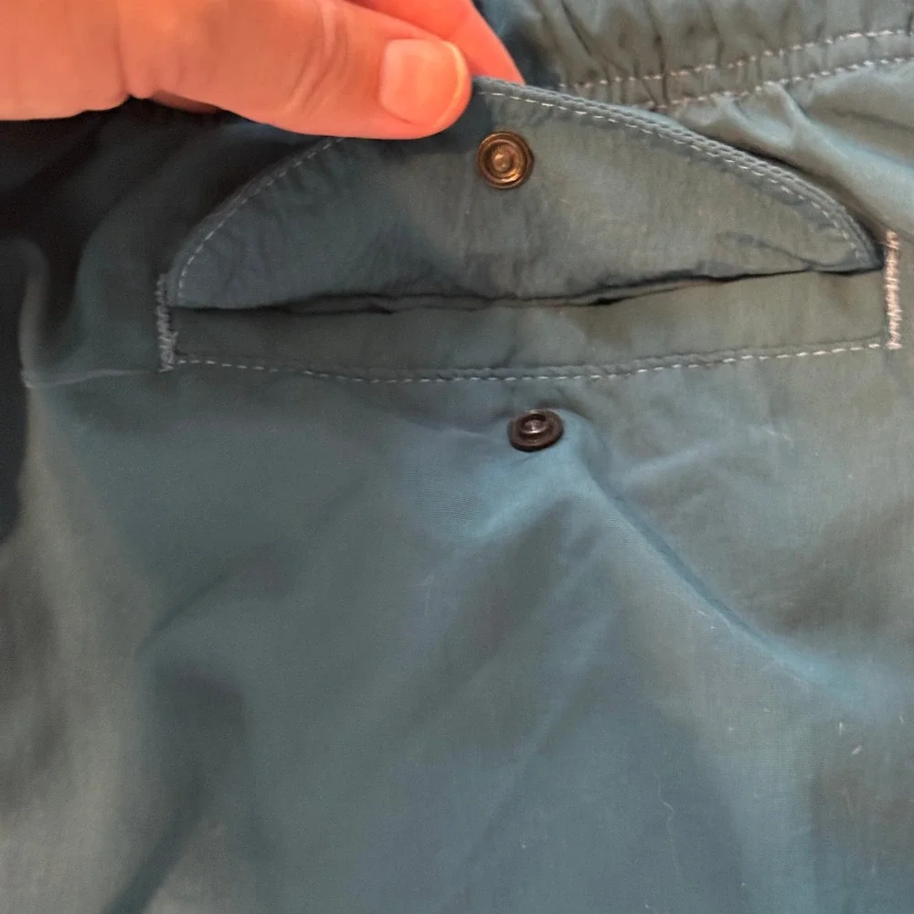 Lands' End Nylon Hiking Pants Women 10 Teal Elastic Waist Made in USA Outdoorsy - Picture 11 of 11
